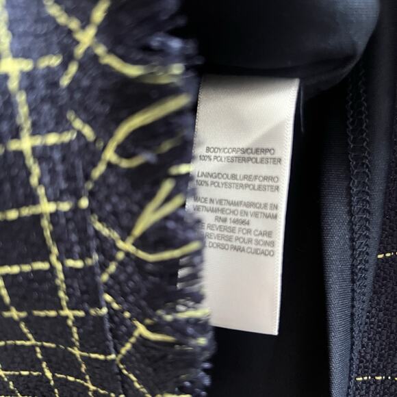 Julia Jordan Yarn Dyed Tweed Double Breasted Sheath Dress Colorblock Grid Sz 12 - Picture 8 of 8